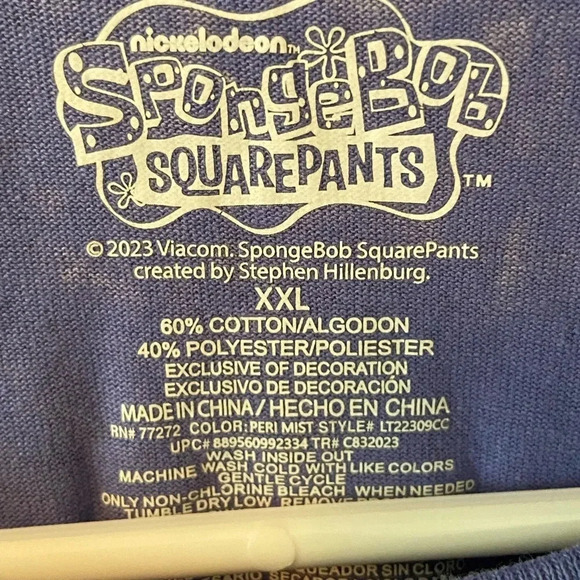 Nickelodeon SPONGEBOB SQUARE PANTS Stay Weird Psychedelic Neon Purple T-shirt 2X - Picture 3 of 8